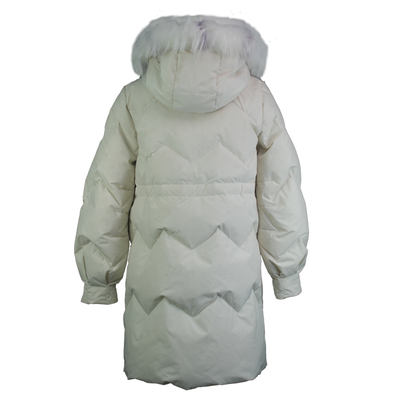 Heavy long custom winter jacket with logo outdoor warmest womens puff jacket with hood